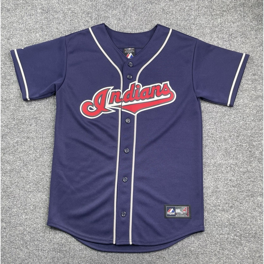 Vintage Cleveland Indians Majestic Jersey Size L MLB Baseball